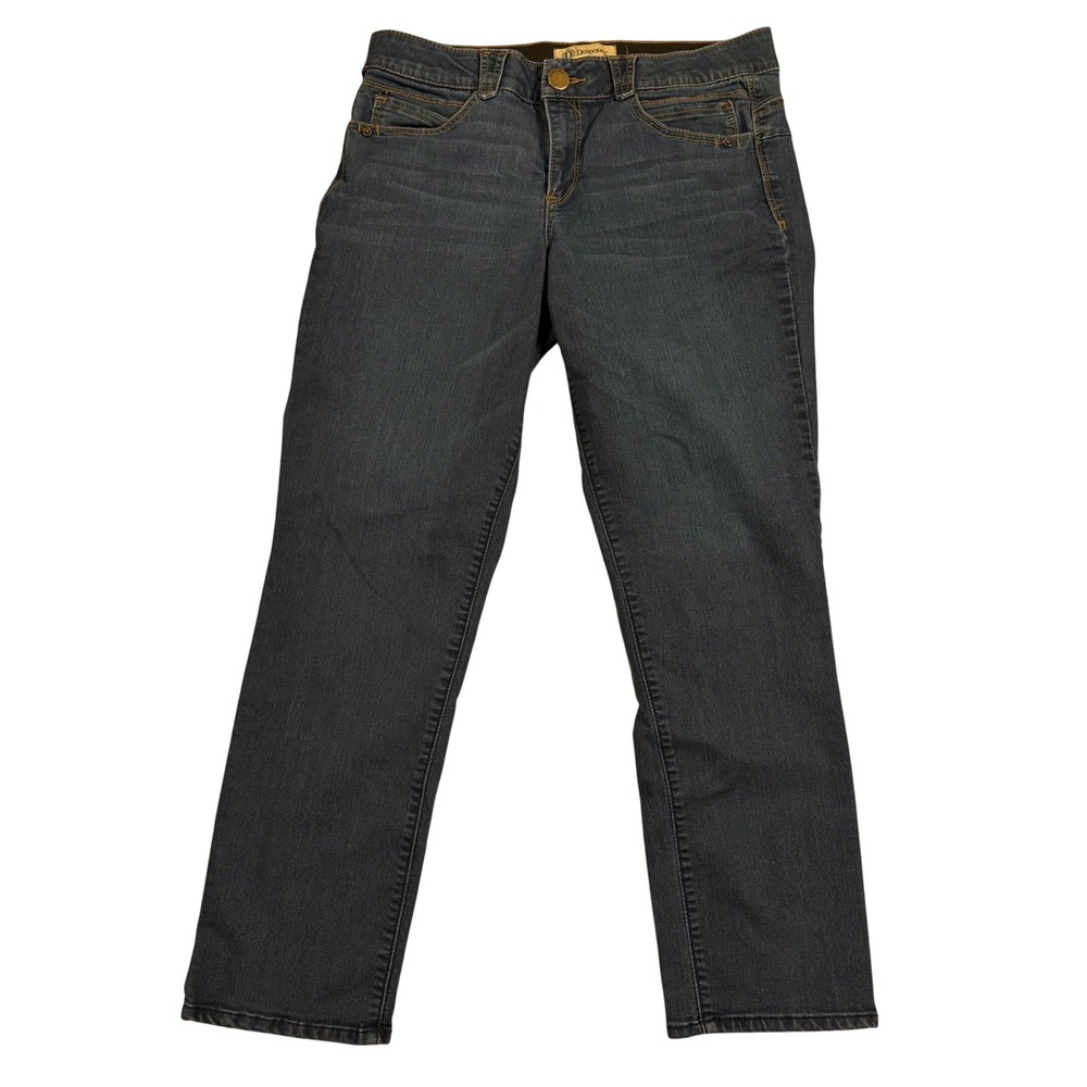 Democracy Absolution Straight Leg Jeans Dark Indigo Blue Stretch Womens 12‎
